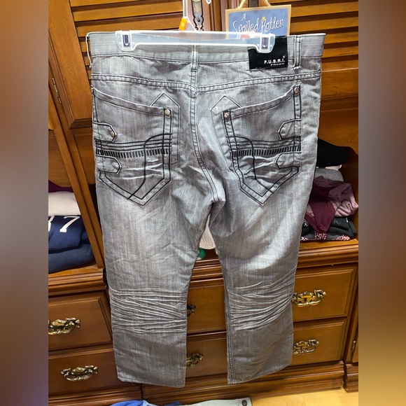 F.U.S.AI. Silver/Grey Jeans. - Picture 3 of 5